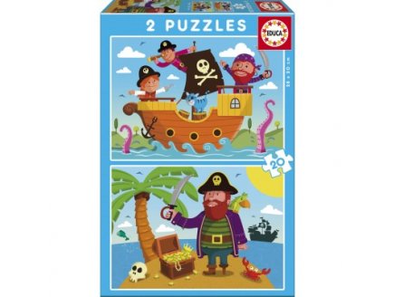 PUZZLE TRESOR DES PIRATES - BATEAU PIRATE 2 X 20 PIECES - EDUCA - 17149