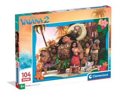 Puzzle vaiana 2 disney : l'heroine et ses amis du bout du monde 104 pieces - supercolor - Clementoni - 25786