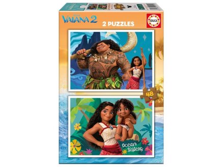 Puzzle Vaiana 2 Disney : Maui, Vaiana, Sim�a 2 x 48 pi�ces - Dessin anim� - Educa - 20102