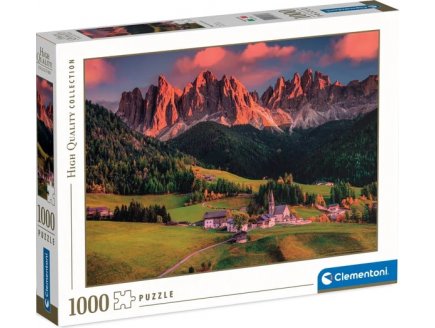 Puzzle village de val di funes : dolomites montagne 1000 pieces - collection paysage d'italie - Clementoni - 39743