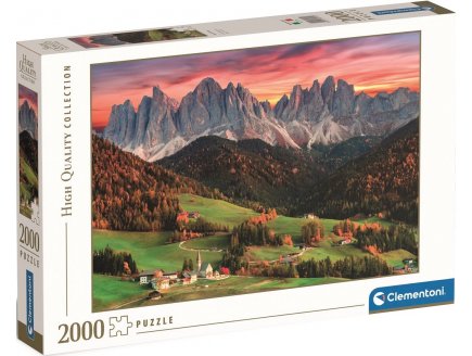 Puzzle village de val di funes : dolomites montagne 2000 pieces - collection paysage d'italie - Clementoni - 32570