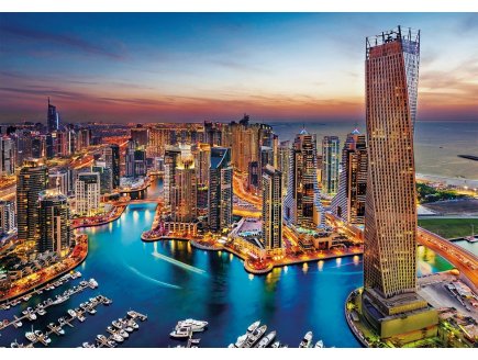 PUZZLE VILLE DE DUBAI QUARTIER DE LA MARINA 1500 PIECES - COLLECTION PAYS - CLEMENTONI - 31814