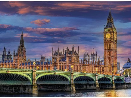  PUZZLE VILLE LONDRES : LE PARLEMENT / PALAIS DE WESTMINSTER 500 PIECES - COLLECTION MONUMENT ANGLETERRE - CLEMENTONI - 35112