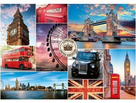 Puzzle Visite de Londres, Angleterre 1000 pi�ces - Collection Urbain, ville, capitale britannique - Nathan - 00921