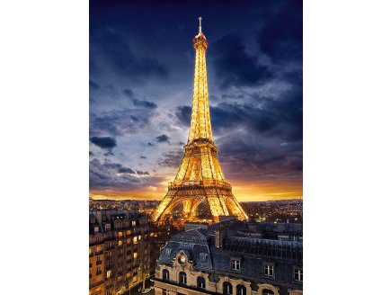 PUZZLE VUE SUR PARIS ET TOUR EIFFEL ILLUMINEE 1000 PIECES - COLLECTION PAYS - CLEMENTONI - 39703