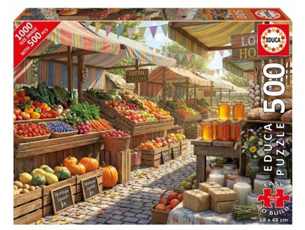 Puzzle XL March� de rue 500 pieces - Etals fruits et l�gumes, Sc�ne de vie - Educa - 20585