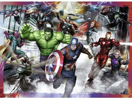 PUZZLE XXL AVENGERS : HULK IRON MAN CAPTAIN AMERICA CYBORG - 100 PIECES - DC - SUPER HEROS - RAVENSBURGER - 107711