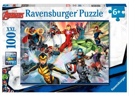 Puzzle XXL Avengers : Hulk Iron Man Captain America Cyborg - 100 pi�ces - DC - Super H�ros - Ravensburger - 132614