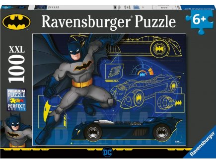 PUZZLE XXL BATMAN ET SA BATMOBILE - 100 PIECES - RAVENSBURGER - 132621