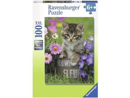 PUZZLE XXL CHATON PARMI LES FLEURS 100 PIECES - RAVENSBURGER - 10847