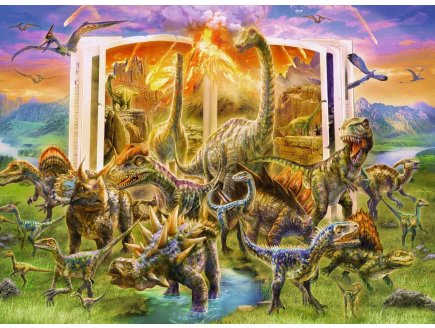 Puzzle xxl l'encyclopedie des dinosaures 300 pieces - collection dino et monde prehistorique - Ravensburger - 129058