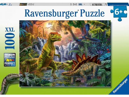 PUZZLE XXL L'OASIS DES DINOSAURES 100 PIECES - RAVENSBURGER COLLECTION DINO ET PREHISTOIRE - 128884