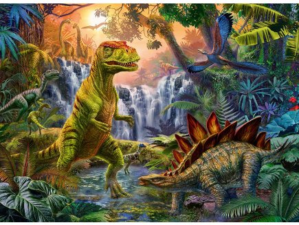 Puzzle xxl l'oasis des dinosaures 100 pieces - Ravensburger collection dino et prehistoire - 128884