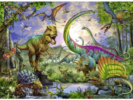 Puzzle xxl le royaume des dinosaures 200 pieces - collection animaux prehistorique - Ravensburger - 127184