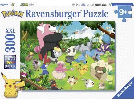 PUZZLE XXL POKEMON A DANS LA PRAIRIE : PIKACHU BAGON ET PANCHAM 300 PIECES - RAVENSBURGER - 13245