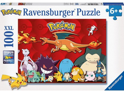 PUZZLE XXL POKEMON : PIKACHU MEWTWO DRACAUFEU CARAPUCE BULBIZARRE - 100 PIECES - RAVENSBURGER - 10934