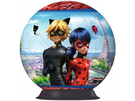 Puzzleball Miraculous : Ladybug + Chat Noir 73 pièces - 3D - Adrien et Marinette - puzzle Ravensburger - 116711