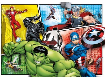 Puzzles avengers : les puissants super heros marvel 2 x 60 pieces - supercolor - Clementoni - 21605