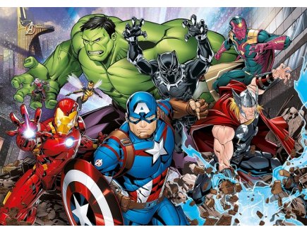 Puzzles avengers : les puissants super heros marvel 2 x 60 pieces - supercolor - Clementoni - 21605