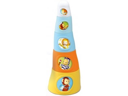 PYRAMIDE HAPPY TOWER COTOONS - SMOBY - 211127 - JOUET A EMPILER