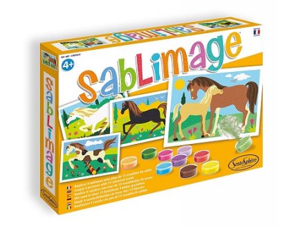 SABLIMAGE CHEVAUX - SABLE COLORE - SENTOSPHERE - 887 - LOISIR CREATIF