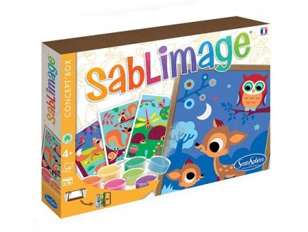 SABLIMAGE CONCEPT'BOX ANIMAUX DE LA FORET - SABLE COLORE - SENTOSPHERE - 8801 - LOISIR CREATIF