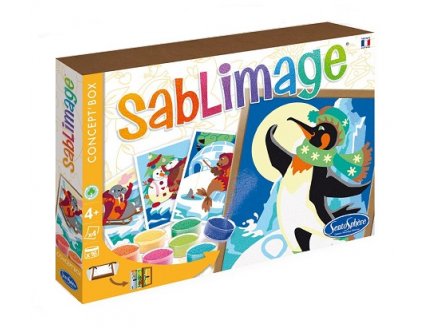 SABLIMAGE CONCEPT'BOX LA BANQUISE ANIMAUX POLAIRES - SABLE COLORE - SENTOSPHERE - 893 - LOISIR CREATIF