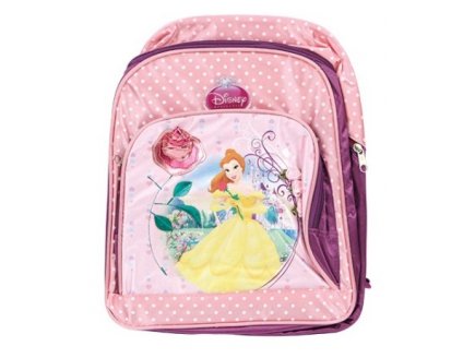 SAC A DOS BELLE ET LA BETE : DISNEY PRINCESS FLEURS 28 CM ROSE / VIOLET - ECOLE MATERNELLE - RANDO  