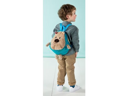 Sac a dos doux peluche ours Cesar - lilliputiens - 84404 - bagagerie enfant
