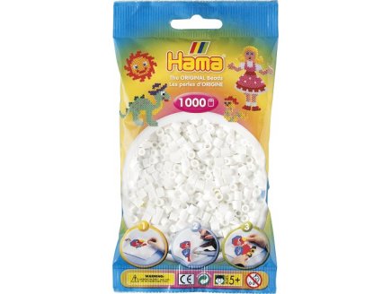 SACHET DE 1000 PERLES A REPASSER HAMA MIDI BLANC - LOISIRS CREATIFS - 207-01