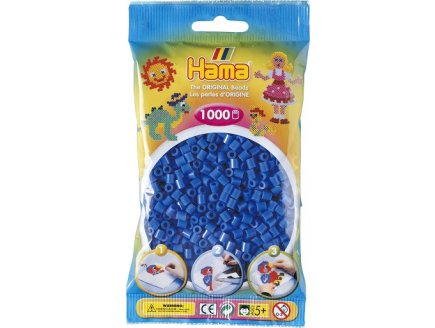 SACHET DE 1000 PERLES A REPASSER HAMA MIDI BLEU FONCE - LOISIRS CREATIFS - 207-09