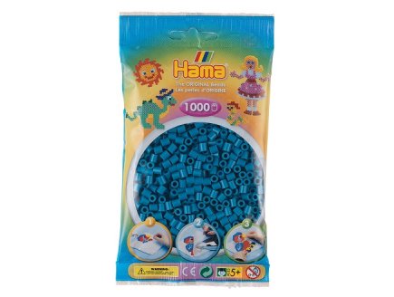 SACHET DE 1000 PERLES A REPASSER HAMA MIDI BLEU PETROLE - LOISIRS CREATIFS - 207-83