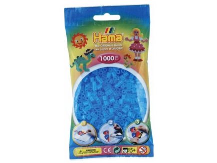 SACHET DE 1000 PERLES A REPASSER HAMA MIDI BLEU TRANSPARENT - LOISIRS CREATIFS - 207-73