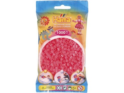 SACHET DE 1000 PERLES A REPASSER HAMA MIDI CERISE FLUORESCENT - LOISIRS CREATIFS - 207-33