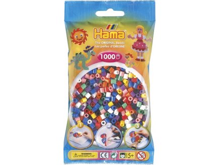 SACHET DE 1000 PERLES A REPASSER HAMA MIDI COULEURS ASSORTIES - LOISIRS CREATIFS - 207-00