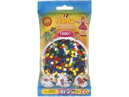 SACHET DE 1000 PERLES A REPASSER HAMA MIDI COULEURS ASSORTIES - LOISIRS CREATIFS - 207-66