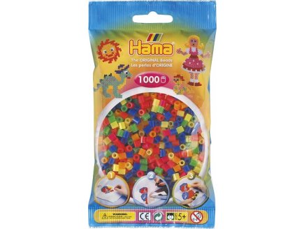 SACHET DE 1000 PERLES A REPASSER HAMA MIDI COULEURS ASSORTIES NEON - LOISIRS CREATIFS - 207-51