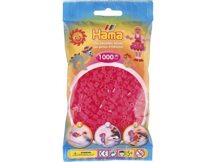 SACHET DE 1000 PERLES A REPASSER HAMA MIDI FUCHSIA NEON - LOISIRS CREATIFS - 207-32