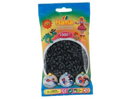 SACHET DE 1000 PERLES A REPASSER HAMA MIDI GRIS FONCE - LOISIRS CREATIFS - 207-71