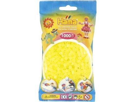 SACHET DE 1000 PERLES A REPASSER HAMA MIDI JAUNE NEON - LOISIRS CREATIFS - 207-34