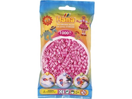 SACHET DE 1000 PERLES A REPASSER HAMA MIDI ROSE PASTEL - LOISIRS CREATIFS - 207-48