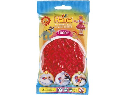 SACHET DE 1000 PERLES A REPASSER HAMA MIDI ROUGE - LOISIRS CREATIFS - 207-05