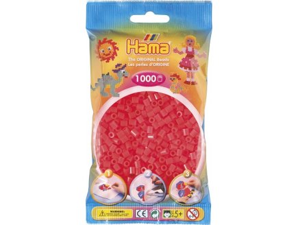 SACHET DE 1000 PERLES A REPASSER HAMA MIDI ROUGE NEON - LOISIRS CREATIFS - 207-35