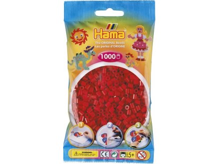 SACHET DE 1000 PERLES A REPASSER HAMA MIDI ROUGE NOEL - LOISIRS CREATIFS - 207-22