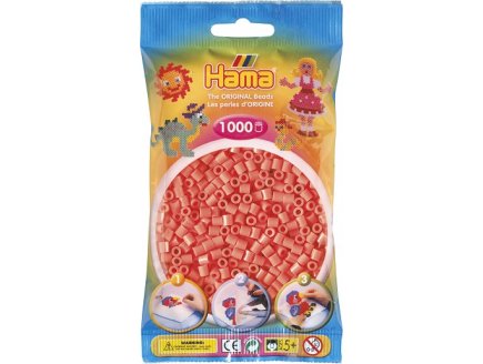 SACHET DE 1000 PERLES A REPASSER HAMA MIDI ROUGE PASTEL - LOISIRS CREATIFS - 207-44