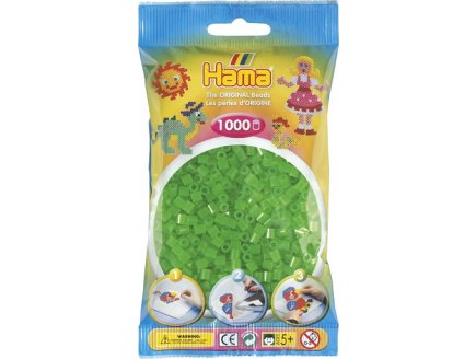 SACHET DE 1000 PERLES A REPASSER HAMA MIDI VERT NEON - LOISIRS CREATIFS - 207-37