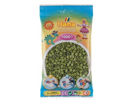 SACHET DE 1000 PERLES A REPASSER HAMA MIDI VERT OLIVE - LOISIRS CREATIFS - 207-84