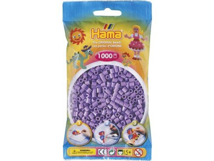 Sachet de 1000 perles a repasser Hama midi violet pastel - loisirs creatifs - 207-45