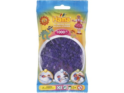 SACHET DE 1000 PERLES A REPASSER HAMA MIDI VIOLET TRANSPARENT - LOISIRS CREATIFS - 207-24