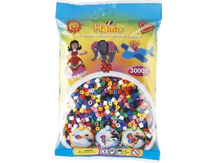 SACHET DE 3000 PERLES A REPASSER HAMA MIDI COULEURS ASSORTIES - LOISIRS CREATIFS - 201-00